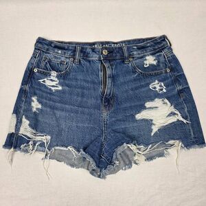 American Eagle Mom Denim Shorts Womens 10 Distressed